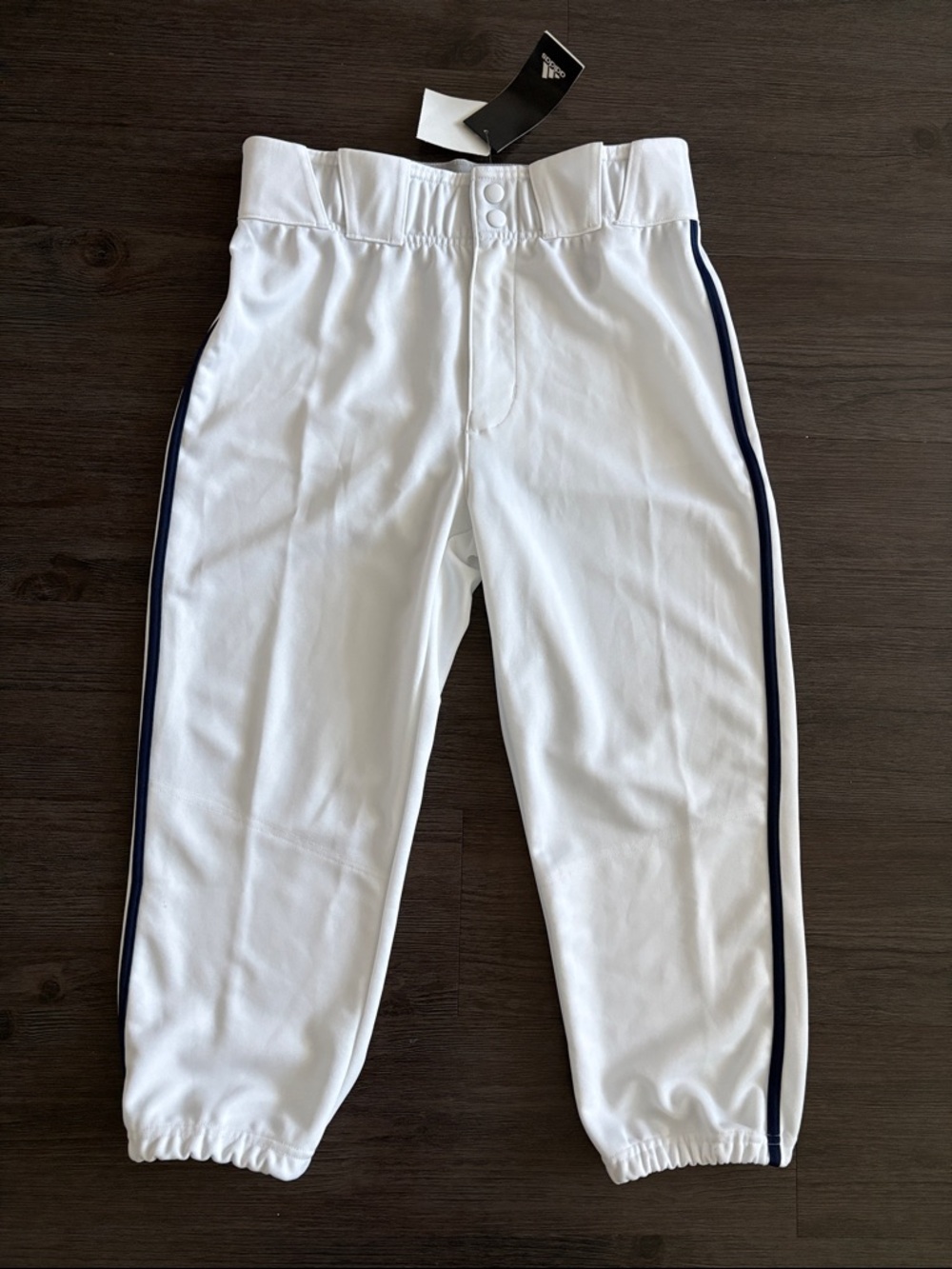 Adidas Icon Pro Knicker-Length Baseball Pants - Men’s S, White / Navy Piping NWT